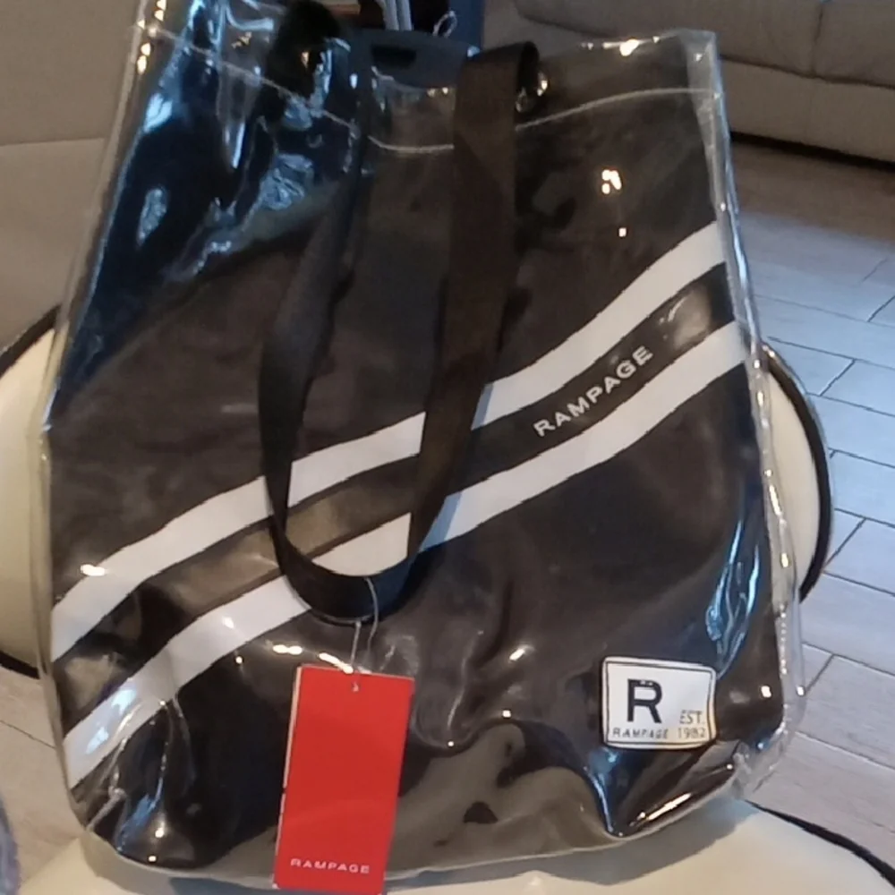 Rampage Black and White Tote Bag - Picture 1 of 3